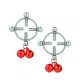 Kruhové svorky na bradavky z oceli, červené kuličkové zvonky
