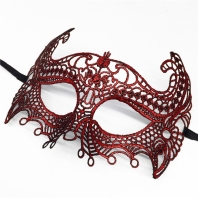 Krajková červená maska se stužkou - Marquise